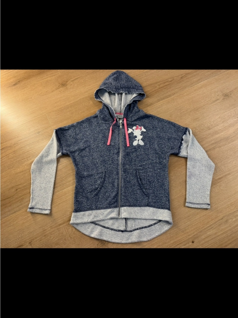 Disney Parks Terry cloth Hooded Zip-Up Sweatshirt with Minnie Pink Accents